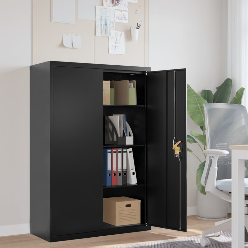 File Cabinet Black 90x40x140 cm Steel - Merkel Designers