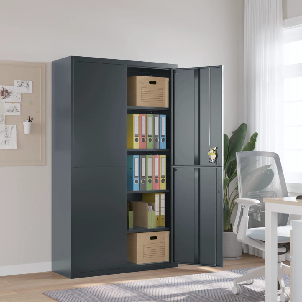 File Cabinet Anthracite 105x40x180 cm Steel - Merlin Deals