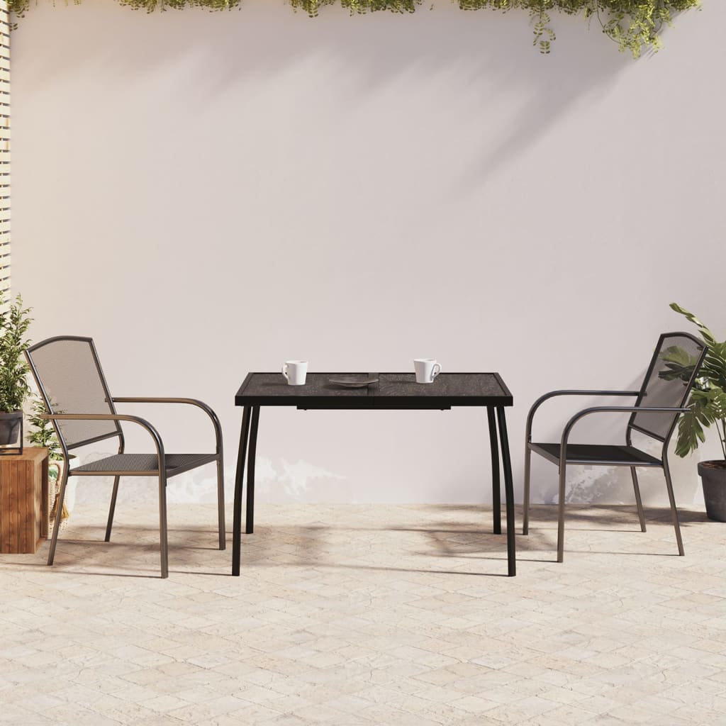 3 Piece Garden Dining Set Anthracite Steel - The Home Maker