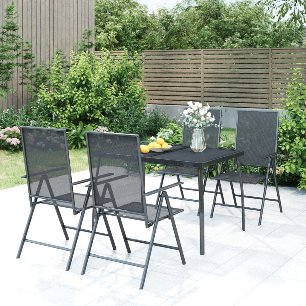 5 Piece Garden Dining Set Anthracite Steel - All Things Good