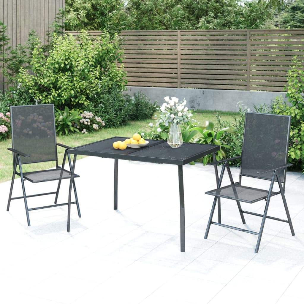 3 Piece Garden Dining Set Anthracite Steel - Merlin Deals