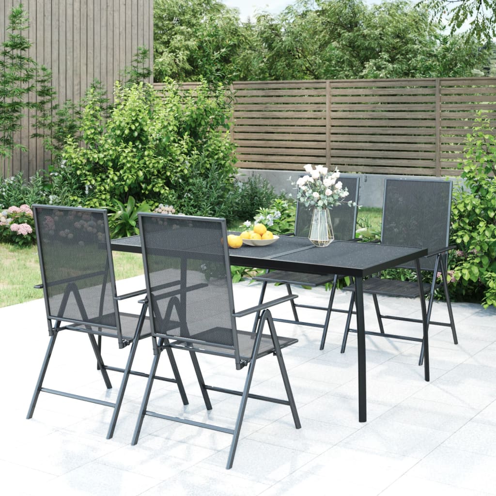 5 Piece Garden Dining Set Anthracite Steel - Sid & Sam