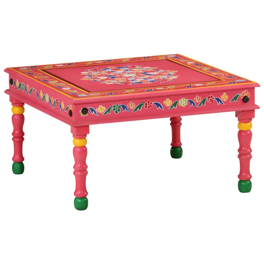 Coffee Table Pink Hand Painted Solid Wood Mango - Millennium Furniture