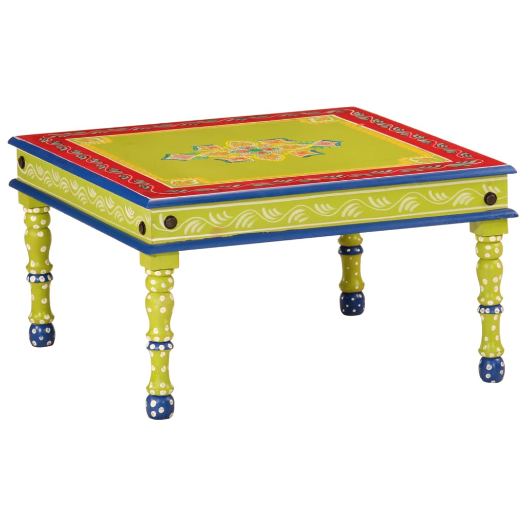 Coffee Table Green Hand Painted Solid Wood Mango - Tyrell & Tyrell