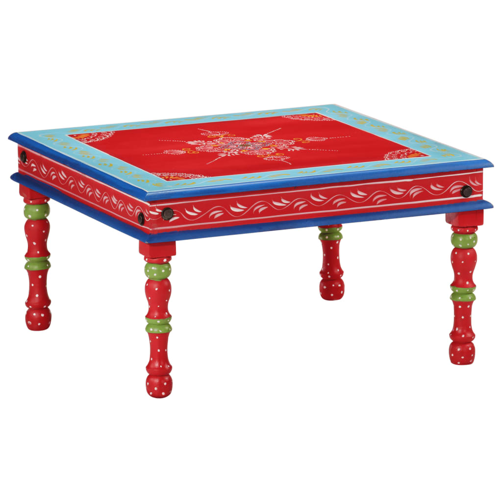 Coffee Table Red Hand Painted Solid Wood Mango - Tyrell & Tyrell