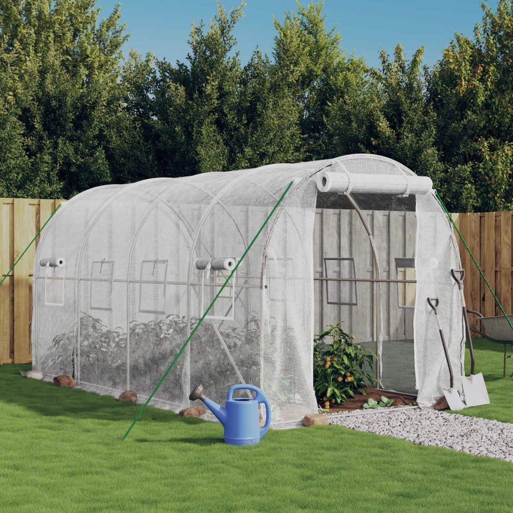 Greenhouse with Steel Frame White 8 m² 4x2x2 m - R and M Furniture