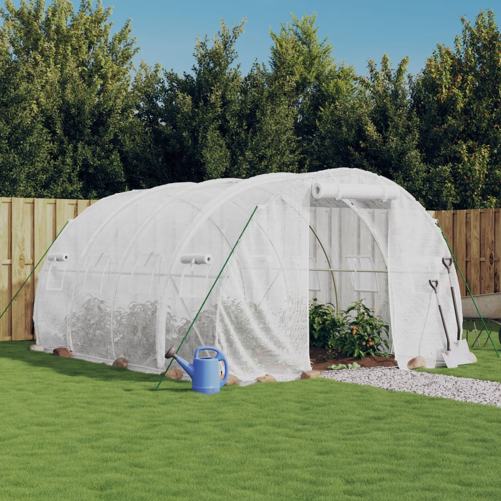 Greenhouse with Steel Frame White 12 m2 4x3x2 m - Merkel Designers