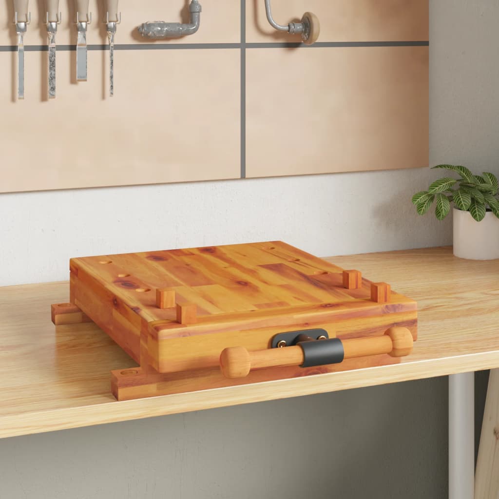 Workbench Tabletop with Vice 52x44x9.5 cm Solid Wood Acacia - Merlin Deals