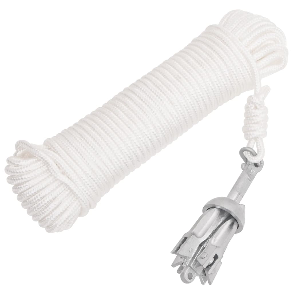 Folding Anchor with Rope Silver 0.7 kg Malleable Iron - Millennium Furniture