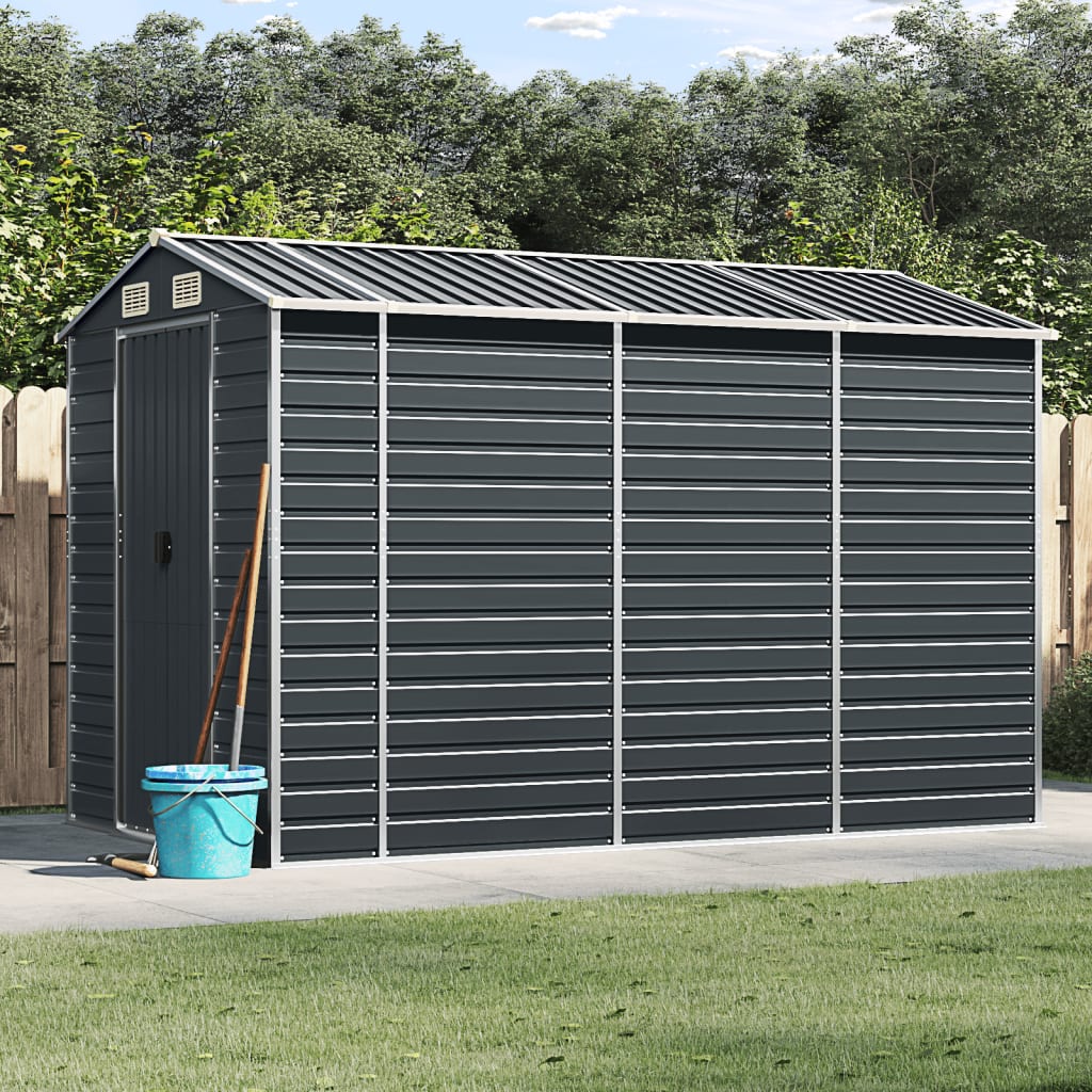 Garden Shed Anthracite 191x300x198 cm Galvanised Steel - Style and Chic