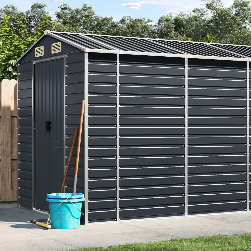 Garden Shed Anthracite 191x980x198 cm Galvanised Steel - Unbeatable Bargains