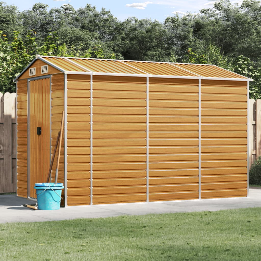 Garden Shed Light Brown 191x300x198 cm Galvanised Steel - Millennium Furniture