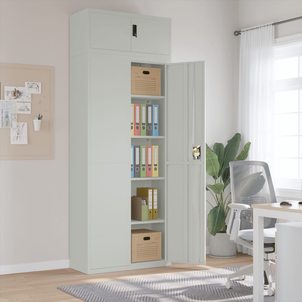File Cabinet Light Grey 90x40x240 cm Steel - Merkel Designers