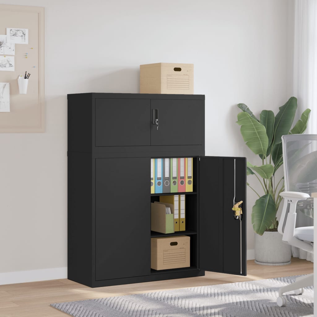 File Cabinet Black 90x40x130 cm Steel - Merkel Designers