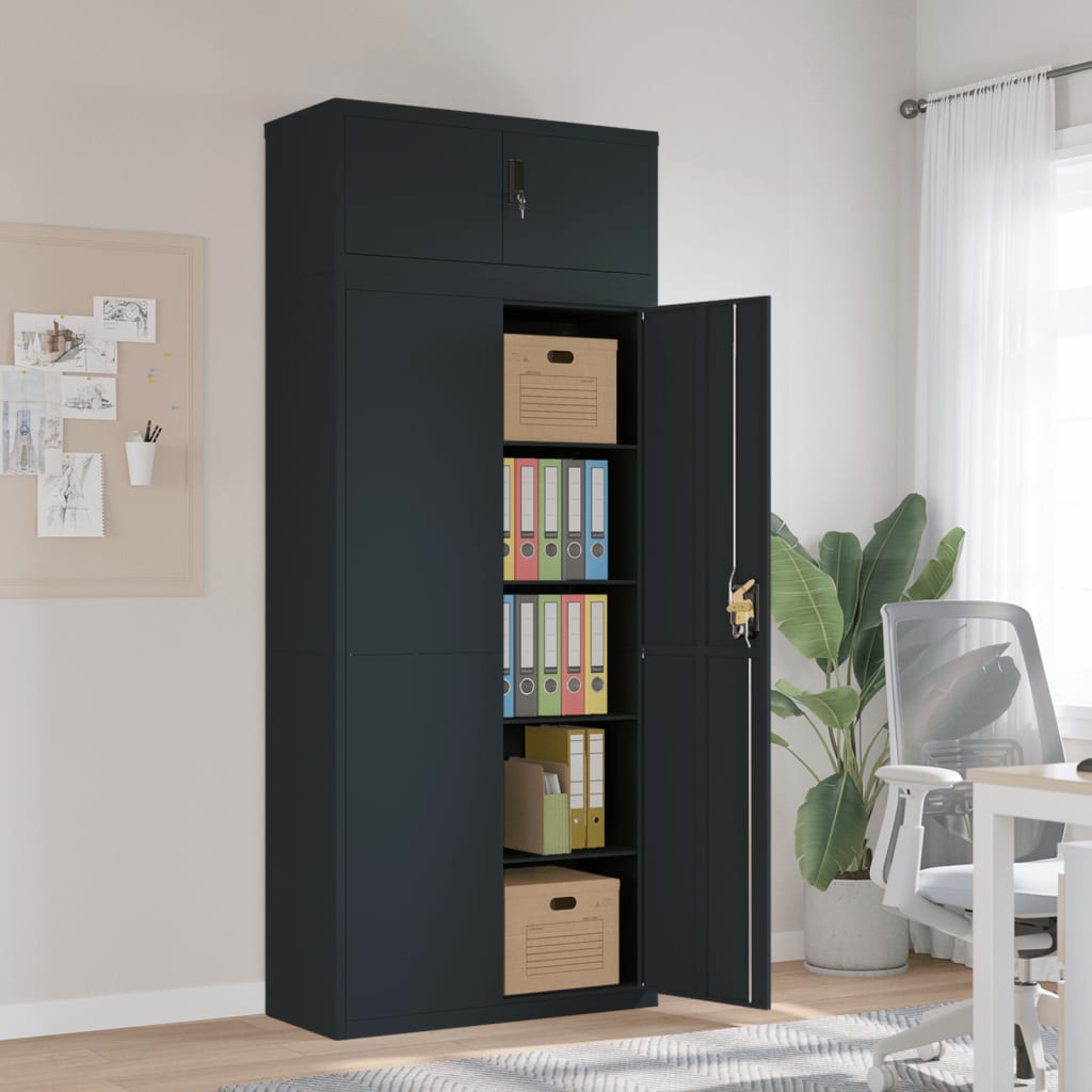File Cabinet Anthracite 90x40x220 cm Steel - Sid & Sam