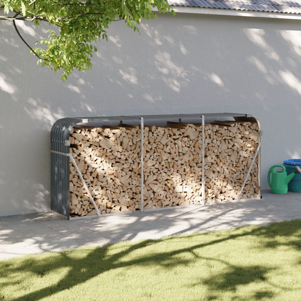 Log Holder Anthracite 234x45x100 cm Galvanised Steel - Charlotte Dunes