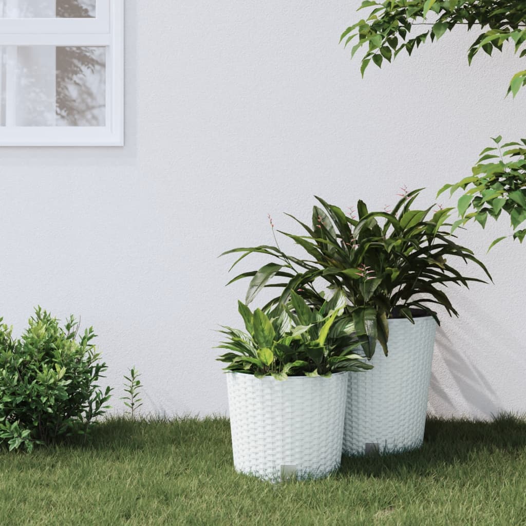Planter with Removable Inner White 15 / 15.3 L PP Rattan - Sid & Sam
