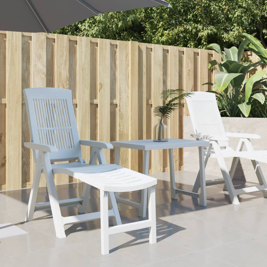 Sun Lounger White Plastic - Millennium Furniture