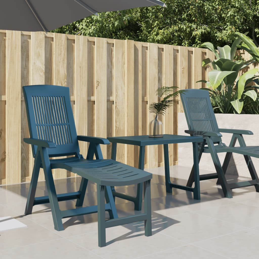 Sun Lounger Green Plastic - Style and Chic
