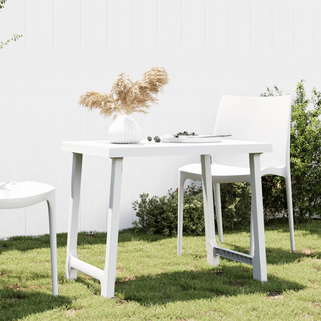 Camping Table White 79x56x64 cm PP Wooden Look - Unbeatable Bargains