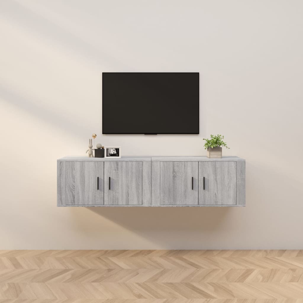 Wall-mounted TV Cabinets 2 pcs Grey Sonoma 80x34.5x40 cm - Sid & Sam
