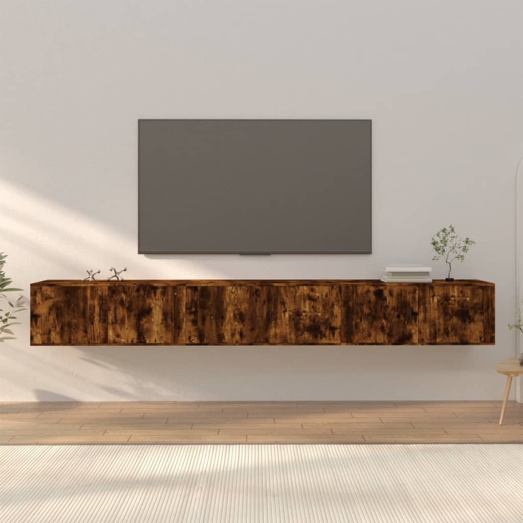Wall-mounted TV Cabinets 3 Pieces Smoked Oak 100x34.5x40 cm - Style and Chic