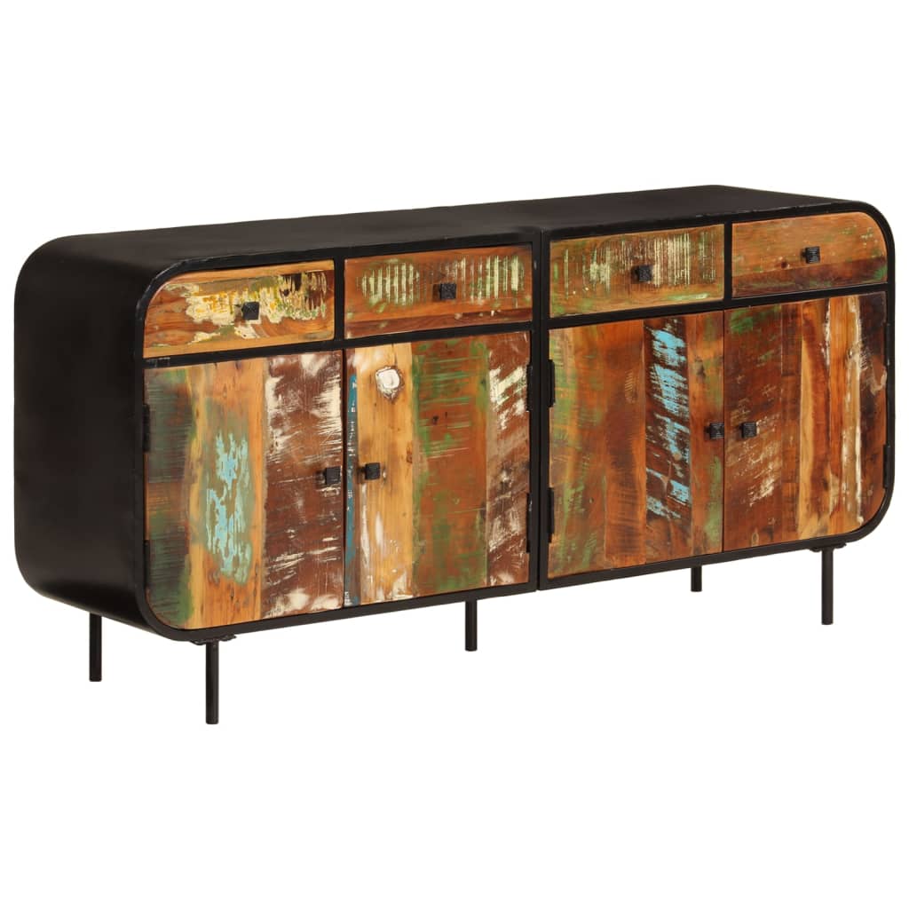 Sideboard 140x35x70 cm Solid Wood Reclaimed and Metal - All Things Good