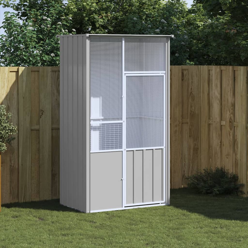 Bird Cage Grey 115x78x200 cm Galvanised Steel - Style and Chic
