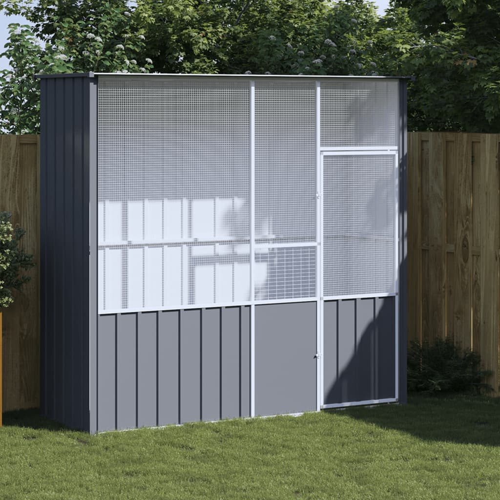 Bird Cage Anthracite 215x78x200 cm Galvanised Steel - The Home Maker