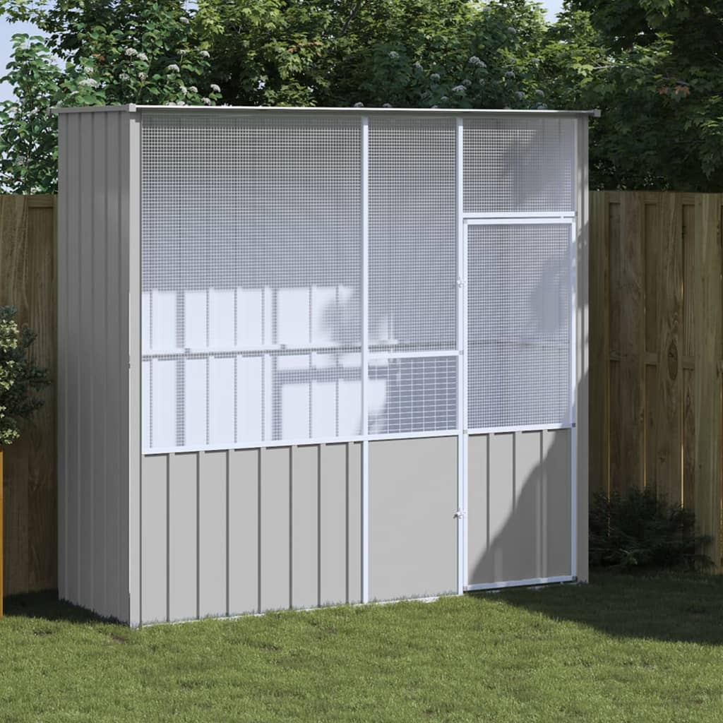 Bird Cage Grey 215x78x200 cm Galvanised Steel - Merlin Deals