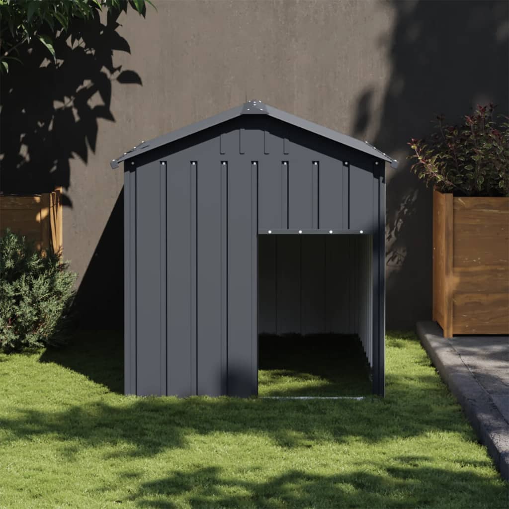 Dog House with Roof Anthracite 117x153x123 cm Galvanised Steel - Sid & Sam
