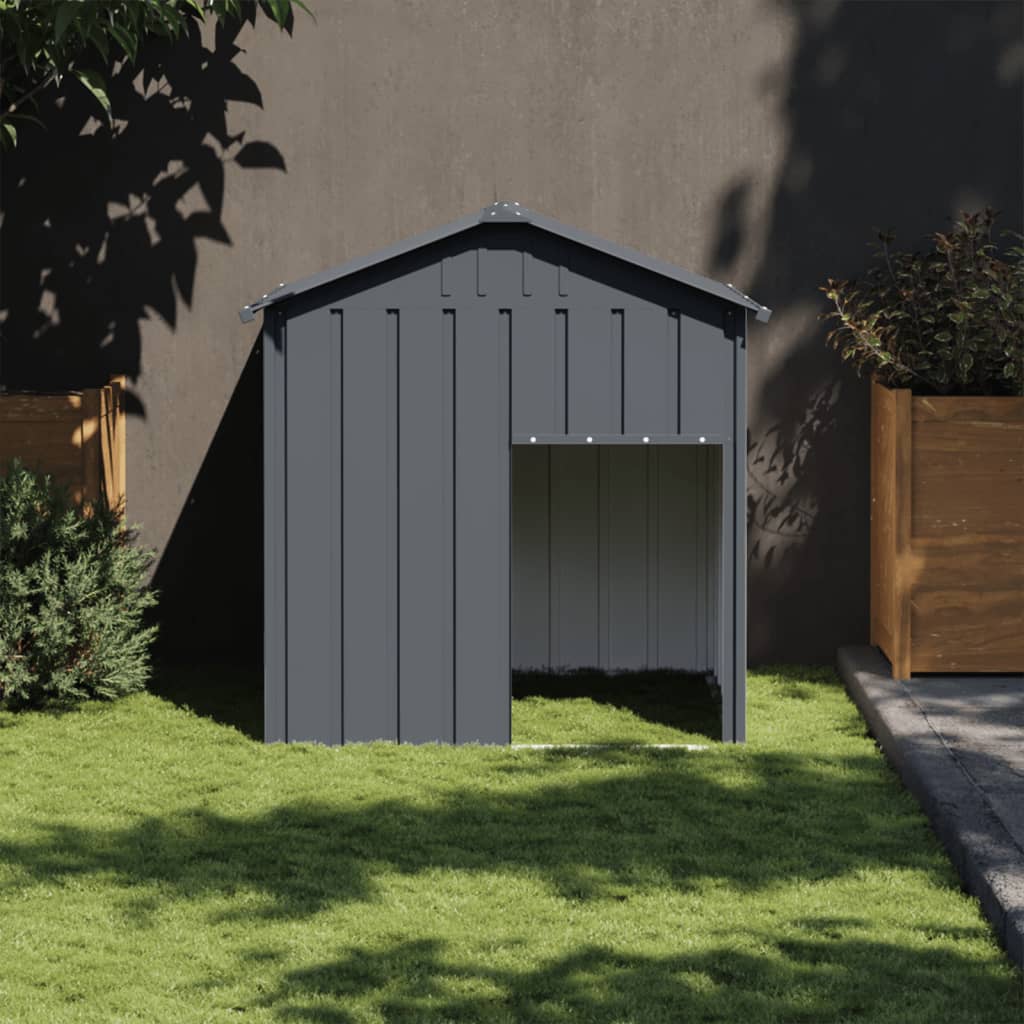 Dog House with Roof Anthracite 117x103x123 cm Galvanised Steel - All Things Good