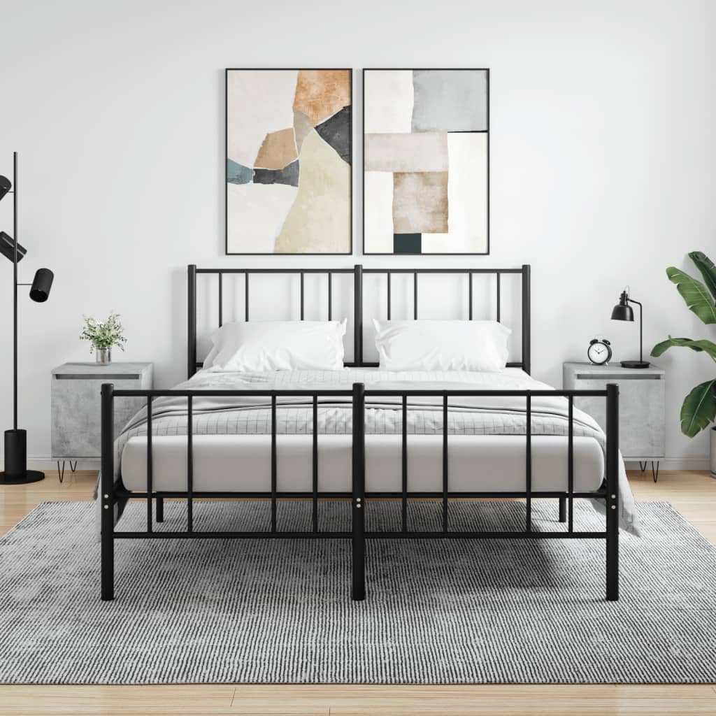 Bedside Cabinets 2 pcs Concrete Grey 40x30x50 cm Engineered Wood - Casper Homes