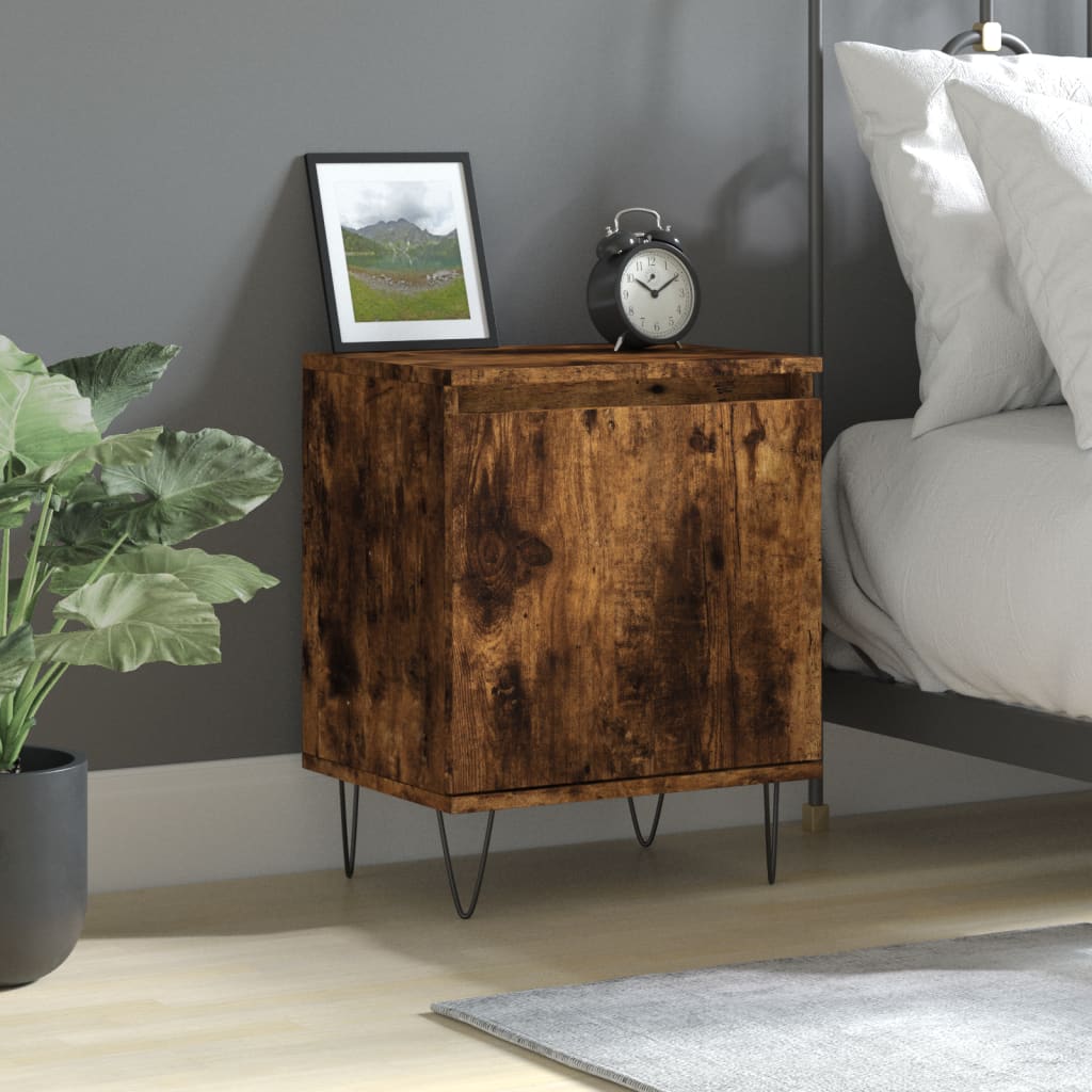 Bedside Table - ADRIAN Dan Nightstand Smoked Oak 40cm - Sid & Sam