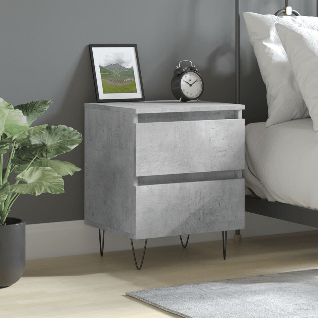 Bedside Table - PHOENIX Gus Nightstand Concrete Grey 40cm - Unbeatable Bargains
