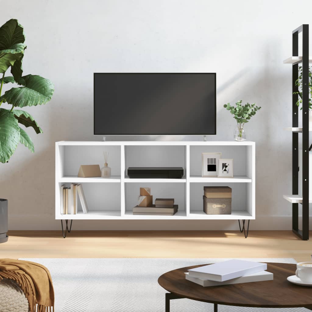 TV Cabinet White 103.5x30x50 cm Engineered Wood - Tyrell & Tyrell