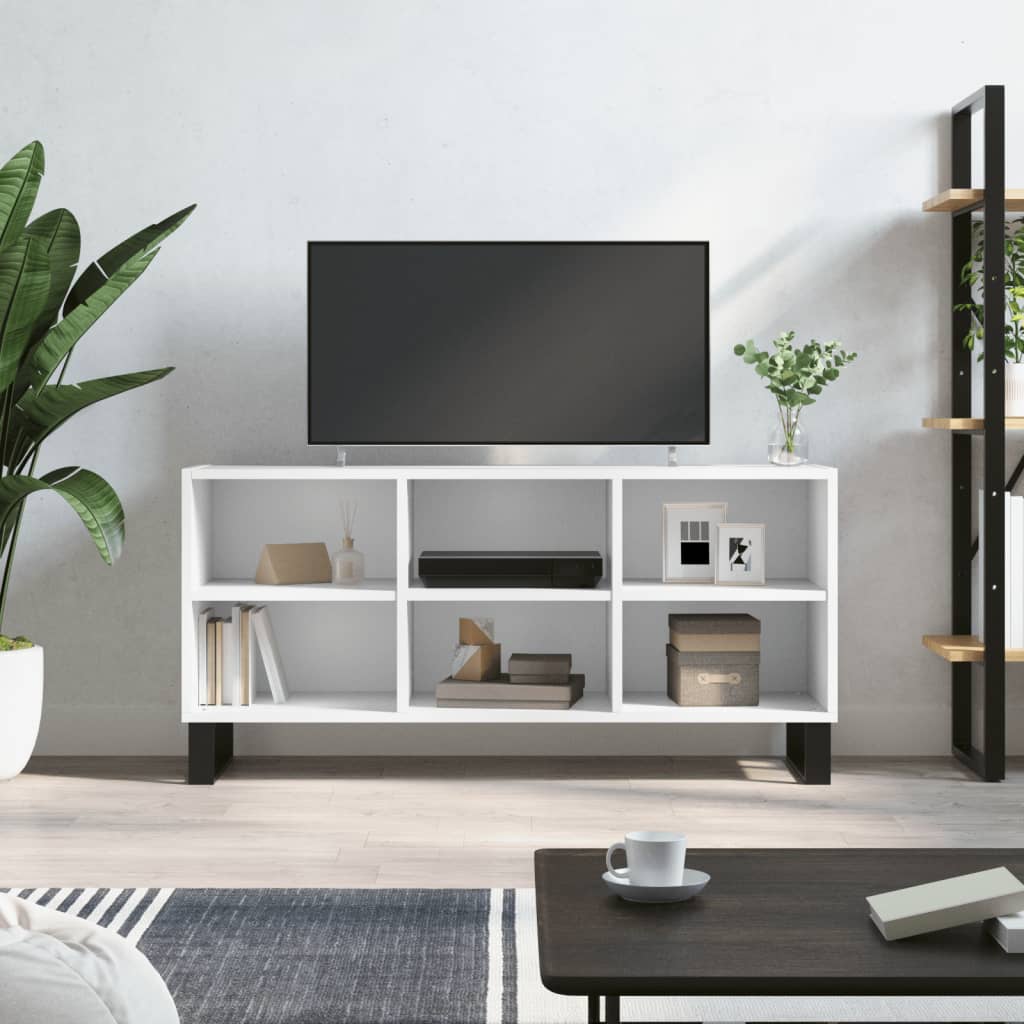 TV Cabinet White 103.5x30x50 cm Engineered Wood - Unbeatable Bargains