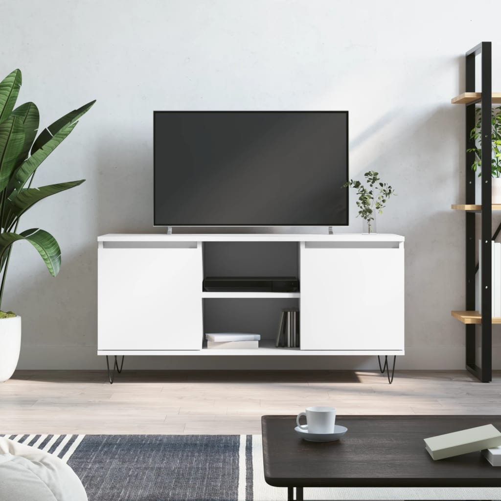 TV Cabinet White 104x35x50 cm Engineered Wood - Casper Homes