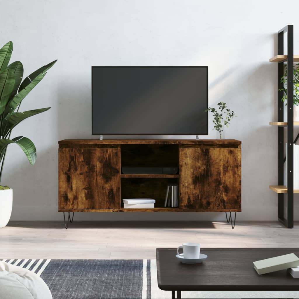 TV Cabinet Smoked Oak 104x35x50 cm Engineered Wood - Tyrell & Tyrell