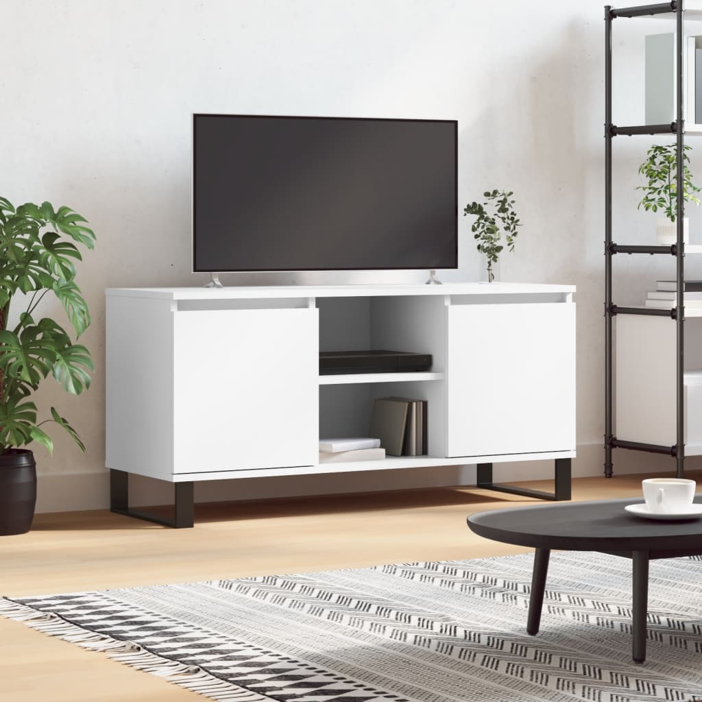TV Cabinet White 104x35x50 cm Engineered Wood - Tyrell & Tyrell