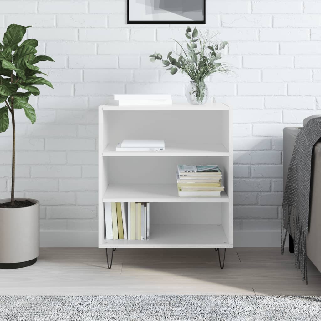 Sideboard High Gloss White 57x35x70 cm Engineered Wood - Sid & Sam