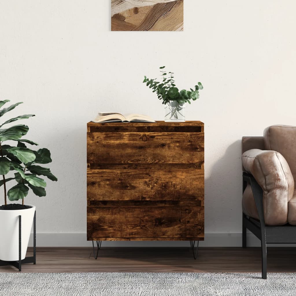Sideboard Smoked Oak 60x35x70 cm Engineered Wood - Unbeatable Bargains