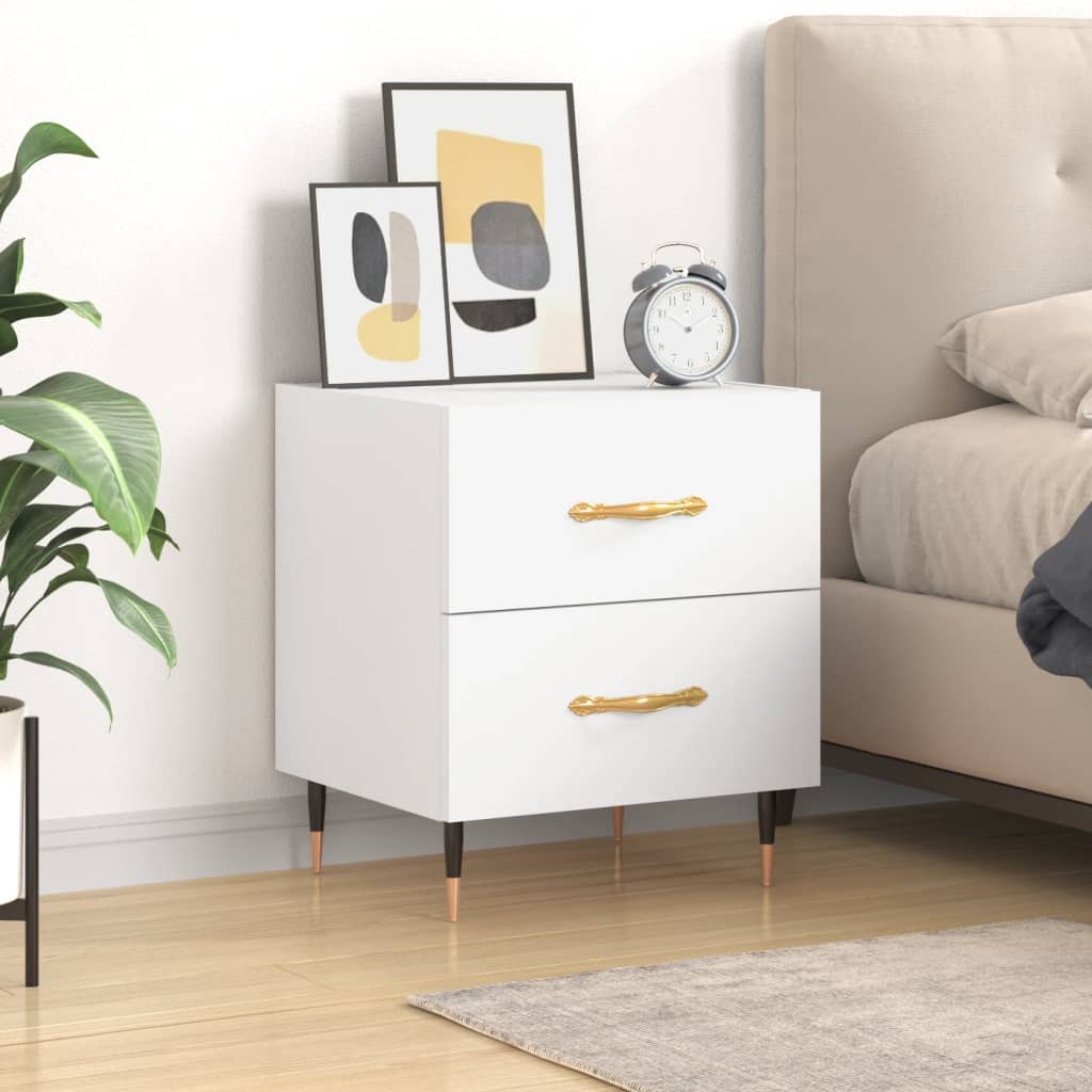 Bedside Table - ROGERS Gus Nightstand White 40cm - Sid & Sam