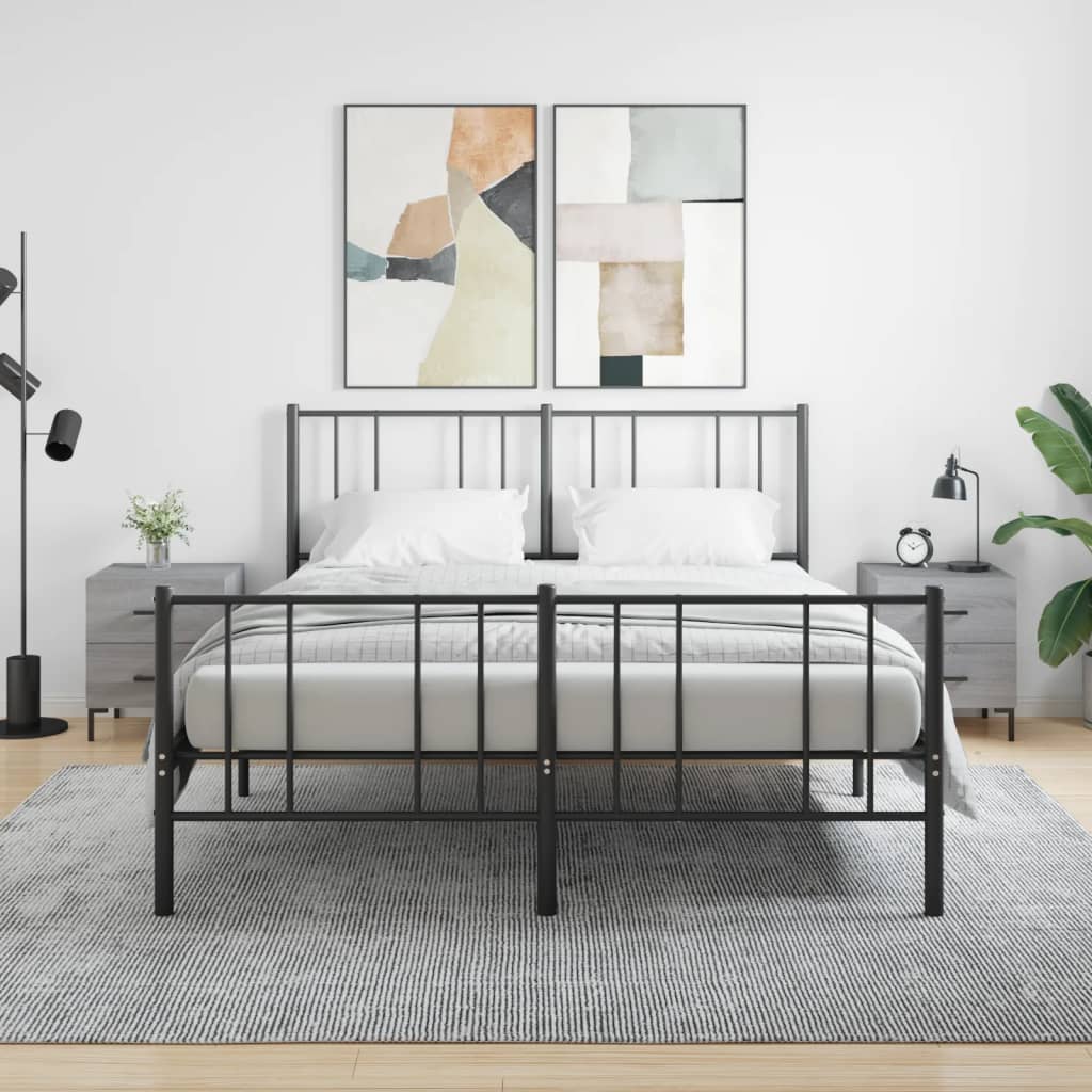 Bedside Table - ROGERS Jax 2 Piece Nightstand Grey Sonoma 40cm - Style and Chic