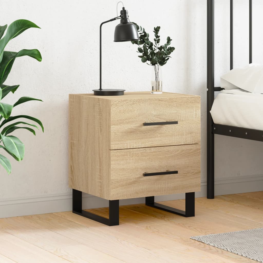 Bedside Cabinet Sonoma Oak 40x35x47.5 cm Engineered Wood - Charlotte Dunes