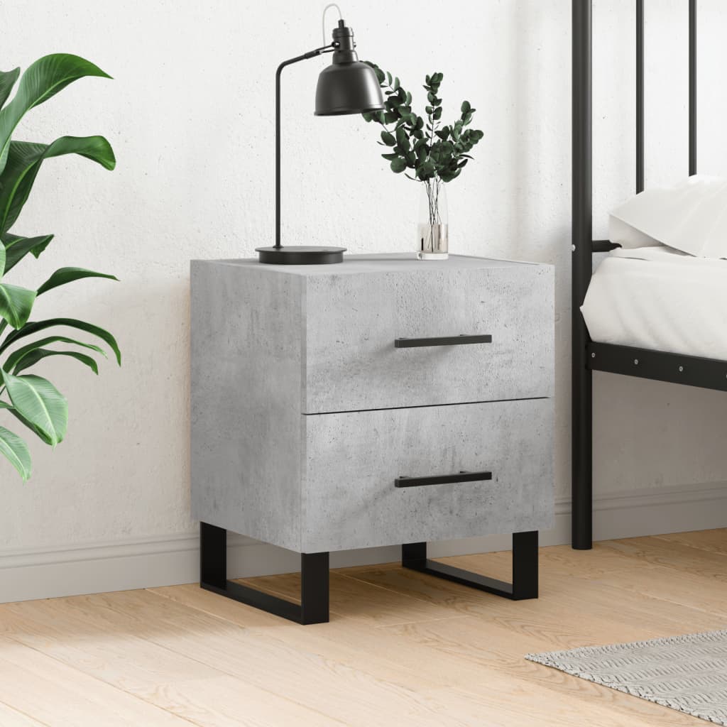 Bedside Cabinet Concrete Grey 40x35x47.5 cm Engineered Wood - Charlotte Dunes
