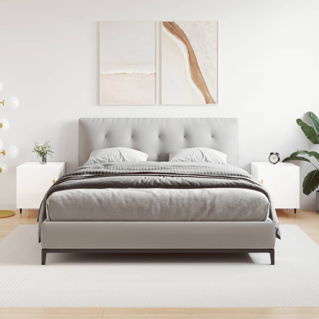 Bedside Table - MANNING Ben 2 Piece Nightstand High Gloss White 40cm - Millennium Furniture