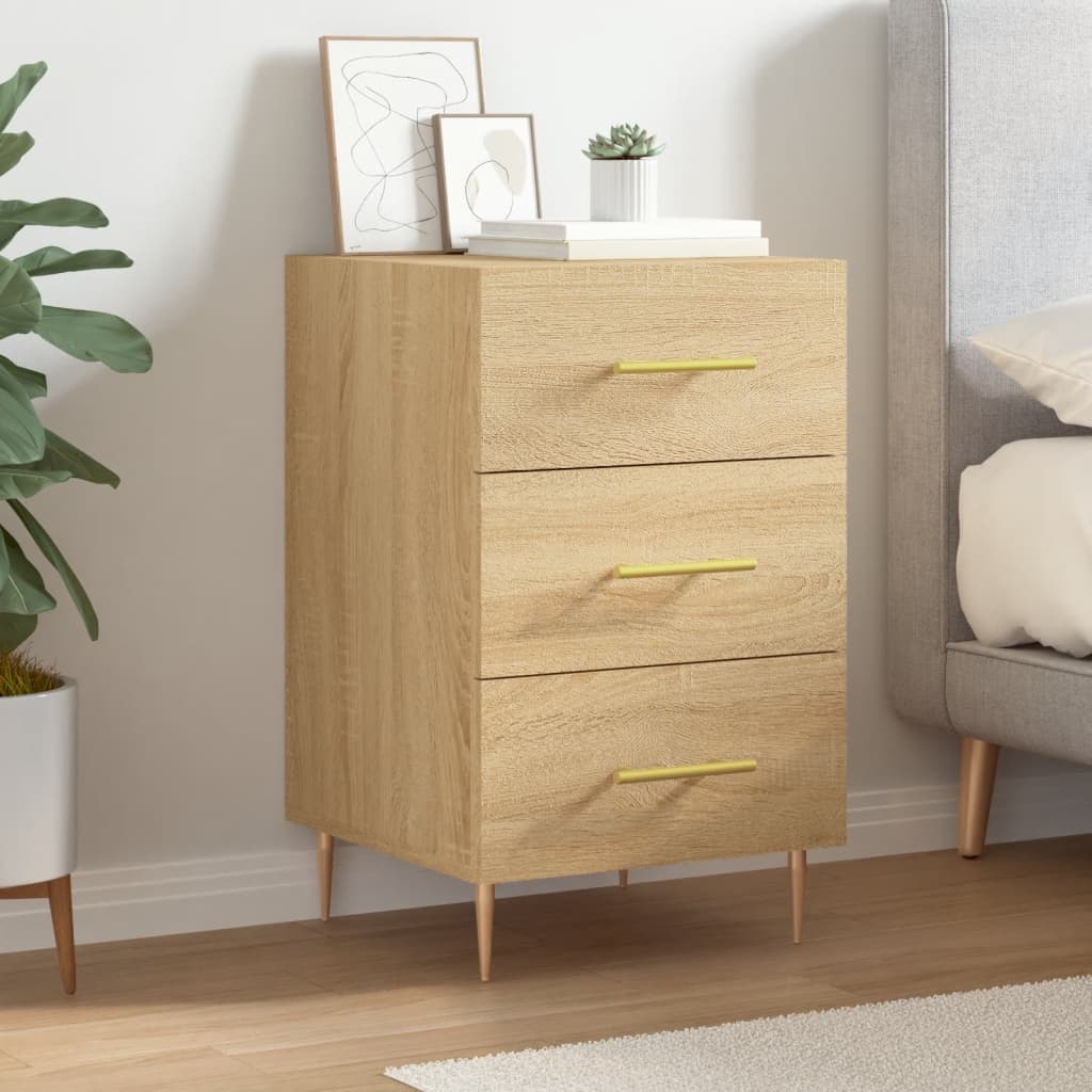 Bedside Cabinet Sonoma Oak 40x40x66 cm Engineered Wood - Design Hut