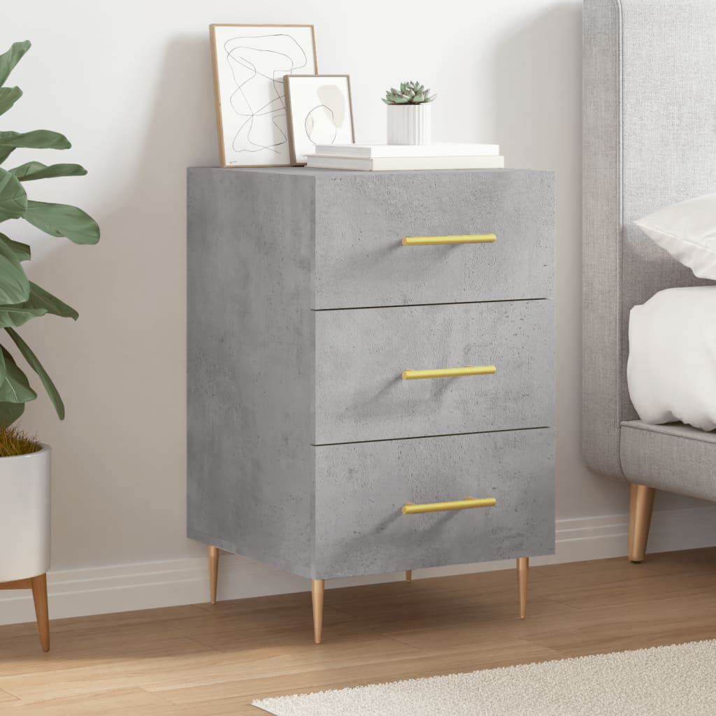 Bedside Cabinet Concrete Grey 40x40x66 cm Engineered Wood - Design Hut