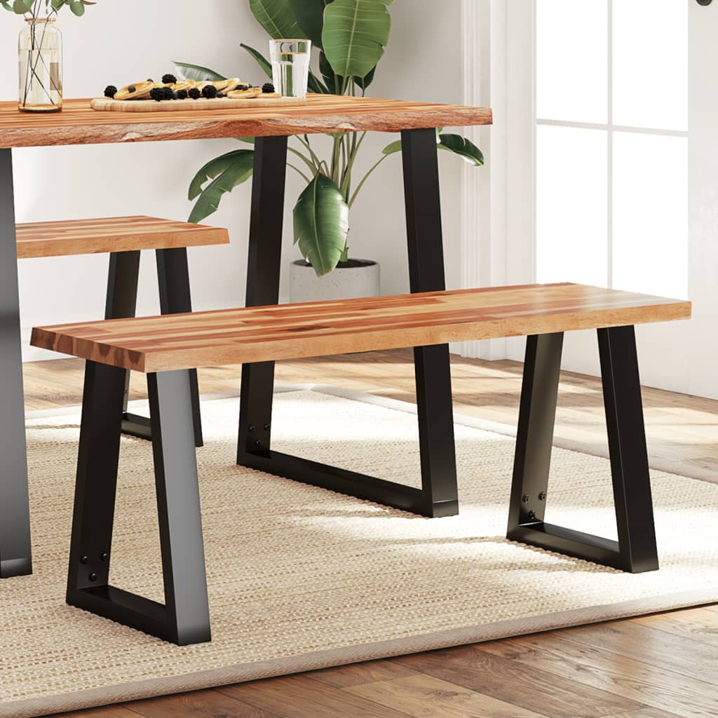 Bench with Live Edge 110 cm Solid Wood Acacia - R and M Furniture